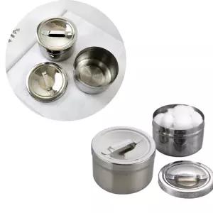 스텐 원형 통 위생저 화장솜 거즈 보관 케이스 면봉통 소분통 거즈통 솜통 원형바트 스뎅통 밧드