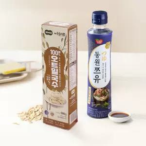[순솔X동원] 순솔 100% 오트밀국수 500g 1팩 X 동원쯔유 500ml 소바 세트