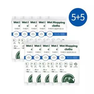 [5+5] FROG 미세먼지 물걸레 청소포 대형(30매) 37x19cm 엠보싱원단(무료배송)