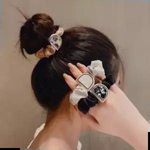 헤어 자개D장식 곱창끈 머리끈세트 새틴밴드 스크런치 쉬폰곱창끈 곱창밴드