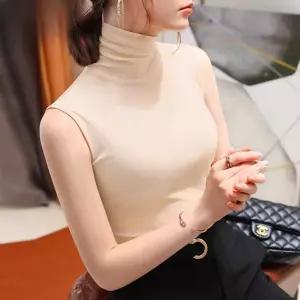 여성 여름 민소매 이너 폴라티 골지 루즈핏 나시 정장