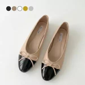 페조 여성 리본 플랫슈즈 배색 캡토 베이직 PZSL-KA-K5202
