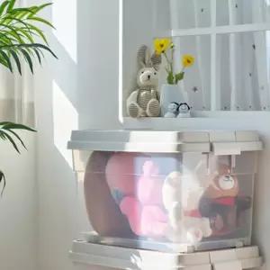 프랑코 퍼블릭 옷방 정리 리빙박스 90L 클리어베이지