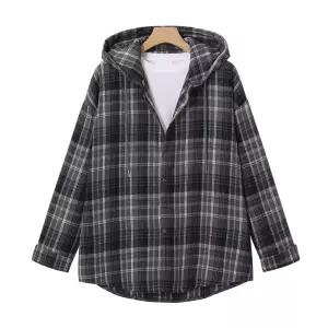 [엠엔씨][MNC] 후드 박스핏 체크셔츠 (MDLS253KA)