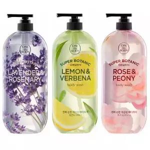 온더바디 수퍼보타닉 바디워시 900g 3개 레몬1 라벤더1 로즈1