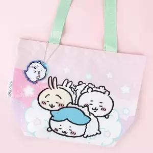 먼작귀 미니 에코백(소)-핑크/작은/에코백/보조/가방/캐릭터/소형/보조백/예쁜것/천토트백/준비물/사각