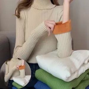 기본 겨울 목티 따뜻한 스판 골지 기모 목폴라 티셔츠