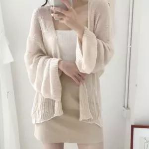 펀칭 그물 카디건 루즈핏 벌룬소매 여름가디건 바캉스 kuk5+1dyl