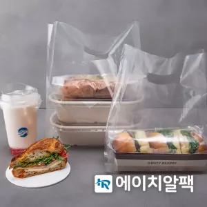 PE비닐쇼핑백(M자형)/투명링봉투/카페/베이커리/테이크아웃/배달봉투/컵캐리어