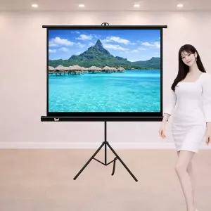 [태리]빔프로젝터 스크린 삼각대 일체형 스탠드 유압 빔스크린 60인치 족자 가정용 캠핑용 휴대용 미니