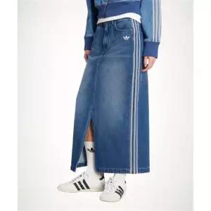 ADIDAS 3-스트라이프 데님 롱 스커트 - 인디고데님 JW2658 1534839