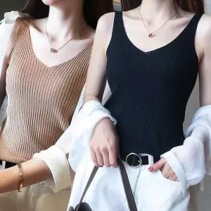 여성 SY64VR28 브이넥 디자인 골지 슬림 민소매 URK-299