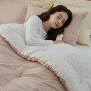 부드러운 사계절 차렵이불 먼지없는 봄 가을 워싱 침대 침구 세트 슈퍼싱글 퀸