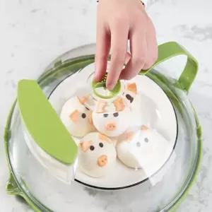 물주입 전자레인지 뚜껑 실리콘 덮개 찜기 그릇 덮개 촉촉 용기 스팀 가열