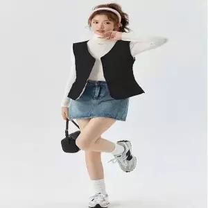 여성 HX34TL30 3컬러 겨울 보온성 좋은 털안감 V넥 조끼 베스트