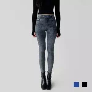 스판 청바지 스타일 레깅스 여성용 슬림핏 페이크진 스키니진 데님청 스키니 레깅스