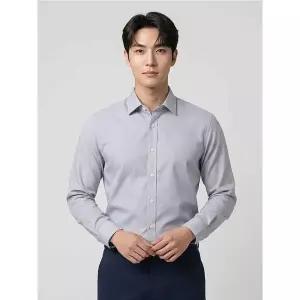 [하프클럽/BY파크랜드]그레이 도비 드레스 셔츠-A0DL2310063A