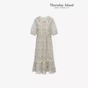 [Thursday Island] 자수 플라워 빅카라 원피스(T242MOP142W)