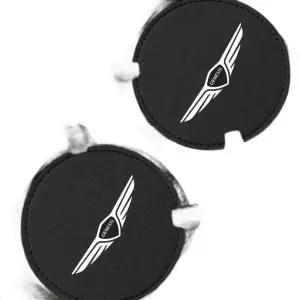 제네시스 컵홀더 보호 홀더 물컵 차량용 G80 GV80 새차 패드 (2개) 블랙 가죽