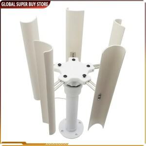 35W 수직 축 풍력 터빈 모델 DIY 5 블레이드 삼상 영구 자석 브러시리스 발전기 휴대용 저속 풍차