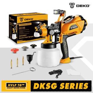 다이나믹 에어쿠션 데코 HVLP 스프레이건 LED 조명 및 3 깍지 1200ml 대용량 고출력 전기 페인트 분무기,