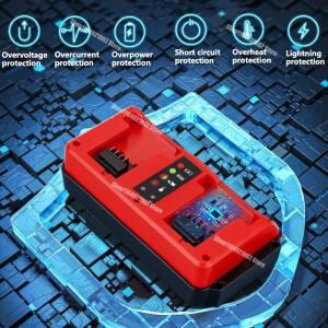 밀워키용 파워 툴 리튬 배터리 미니 고속 듀얼 충전기 M18 14.4V 18V 48-11-1815 48-11-1820 48-11-1830 AC