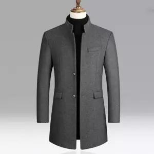 위즈아이 남성 슬림 방한 하프 모직 코트 가을 겨울 자켓 WI004CT1177403