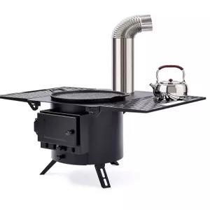 오븐화목난로 야외 캠핑 장작 땔감 바베큐 고기굽기