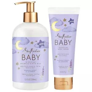 Shea Moisture 베이비 케어 세트 - 릴랙싱 나이트 타임 샴푸 및 목욕 밀크 + 섬세한 피부를 위한 나이트 타