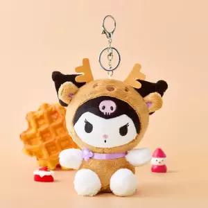 산리오 쿠로미 꽃사슴 인형 키링 가방고리 열쇠고리 13cm