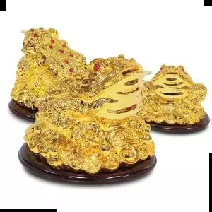 개업 사라코 원형 삼족 황금두꺼비 소 x 9cm