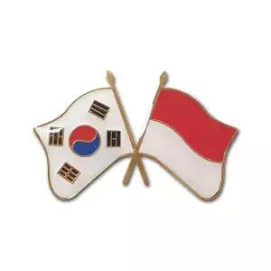 한국-인도네시아 국기교차 뱃지