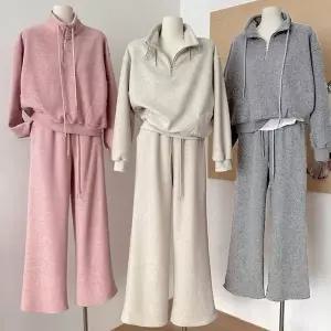 [셀러허브]CWSP0271 포켓 반집업 밴딩 팬츠 트레이닝 상하세트 투피스 (S44668245)