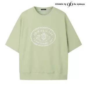 무지 레터링 라운드넥 맨투맨 반팔 티셔츠 (NQ1LW004L0)