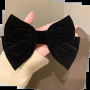 올림머리핀 벨벳 왕리본 머리핀 집게핀 헤어클립 블랙벨벳