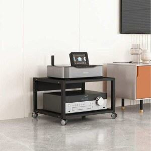 스피커 받침대 오디오랙 1단 1쌍 장식장 검정색 공연 엠프 블랙 우드