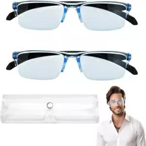 KURTOPLY 2개 자동 초점 안경 줌 읽기 지능형 자기 조정 노안 안티 블루 라이트 글래스 조절 색상 변경