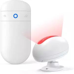 무선 모션 센서 초인종 - 실내 감지기 알람 비즈니스/매장/사무실 출입구용 도어 차임벨 버저가 있는 출입