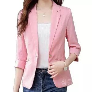 여성린넨자켓 캐주얼 봄 썸머 정장 린넨재킷 재킷 여름 면마 7부 하객룩 데일리 반팔
