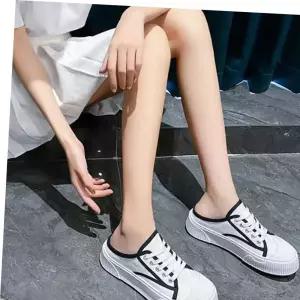 여성스니커즈 여성 베이직 뮬 뒷꿈치 오픈 여름 뮬슬리퍼 끈 블로퍼