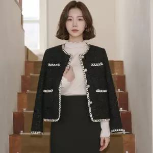 [예쎄오피스] 금사배색 라인 펄버튼 트위드 자켓(S6SJK014A)