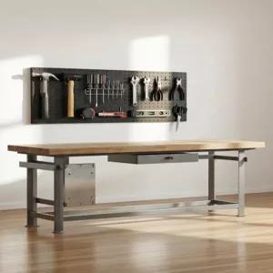 [스틸팩토리] 벽고정형 철제 타공판 페그보드 소품걸이 악세서리 정리대