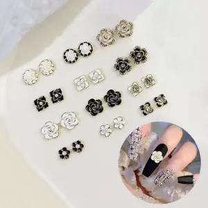네일아트 화이트블랙 고급 플라워네일파츠 2개입 12종 mTc5+1TlH