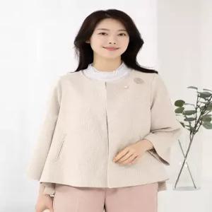 [모슬린]엄마옷 라운드 트임 트위드 A라인 자켓 613FGH438 마담중년여성빅사이즈50대60대