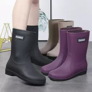 여성 어반 몬순 미들 레인부츠 방수 중목 장화 장마철