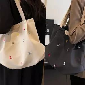 무지 숄더백 데일리 호보 캐주얼 여성 숄더백 학생 가벼운 패션 에코백 캔버스 보조 가방 여행