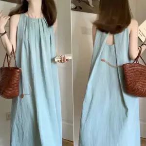 롱 원피스 데일리 플리츠 루즈핏 여성 민소매 원피스 여름