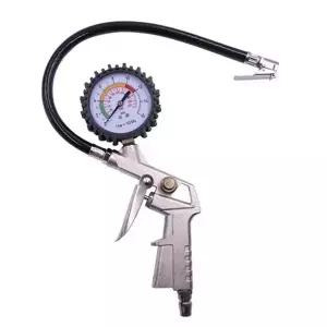 권총형 공기주입기 자동 게이지 차량용 타이어 공기압 측정기 펌프 압력게이지 에어 입건 호스 압력