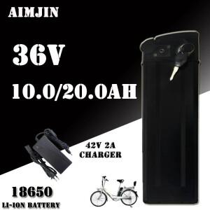 실버 어류 배터리 18650 리튬 이온 250W 1000W 모터용 36V 10ah 20ah