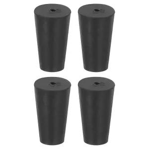 uxcell 4개 1구 고무 마개 시험관 플라스크 유리 용기 산업 및 실험실용 테이퍼드 랩 씰 튜브 플러그